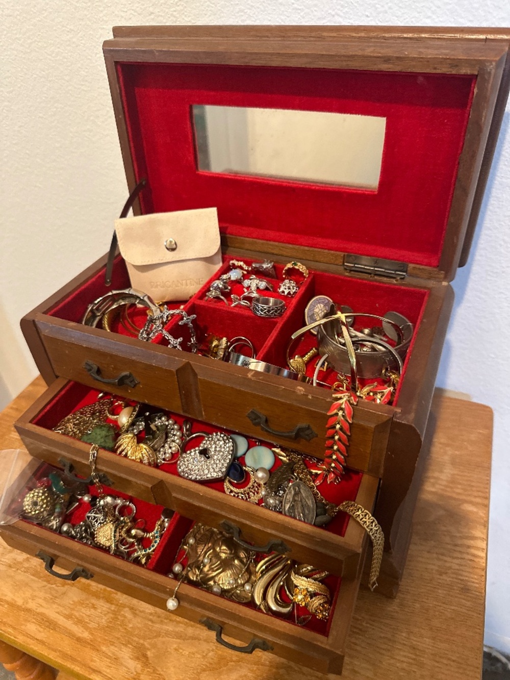 Vintage jewelry box FILLED with treasures!